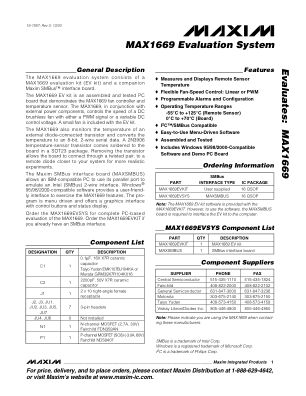 MAX1669EV datasheet cover page