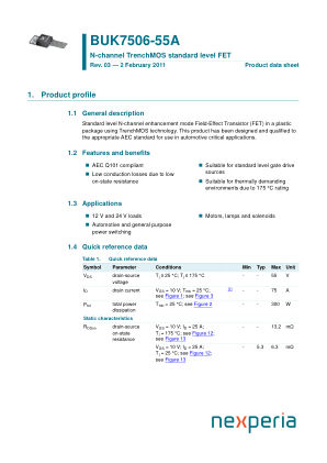 BUK7506-55A127 datasheet cover page