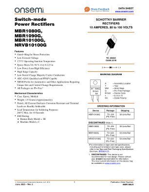 MBR1080 datasheet cover page