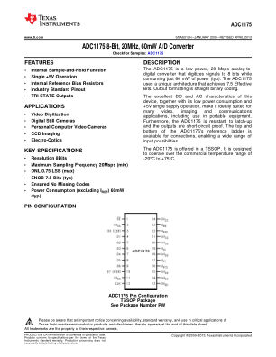 ADC1175 数据手册首页
