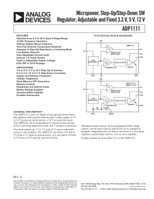 ADP1111 数据手册首页