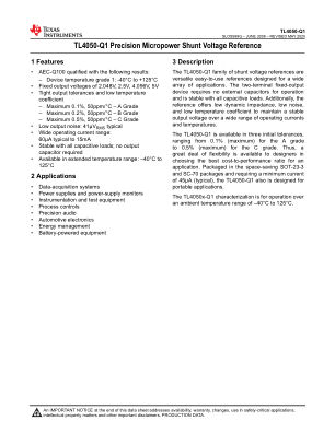TL4050C50-Q1 datasheet cover page