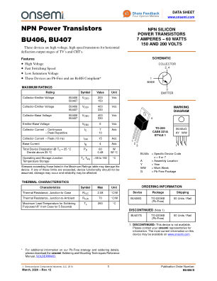 BU406 数据手册首页