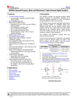 ISO6431 数据手册首页
