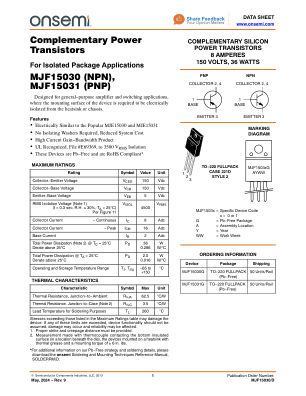 MJF15030 datasheet cover page