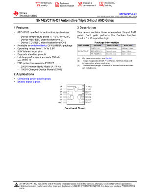 SN74LVC11A-Q1 datasheet cover page