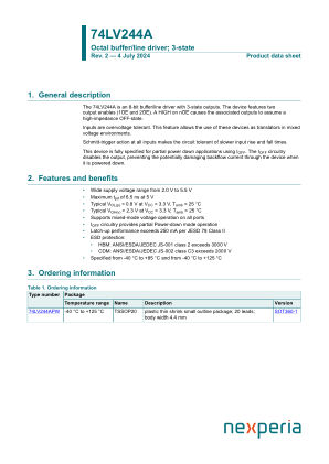 74LV244APWJ datasheet cover page