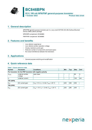 BC846BPN datasheet cover page