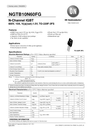 NGTB10N60FG 数据手册首页