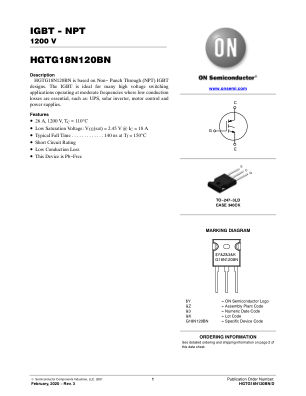 HGTG18N120BN datasheet cover page