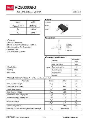 RQ5G060BG 数据手册首页