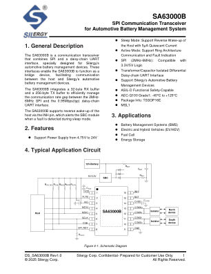 SA63000BHFP 数据手册首页
