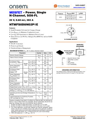 NTMFS0D8N02P1E 数据手册首页