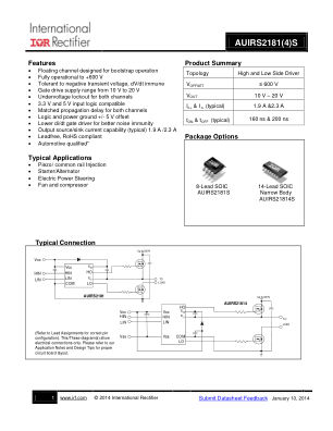 AUIRS2181S datasheet cover page