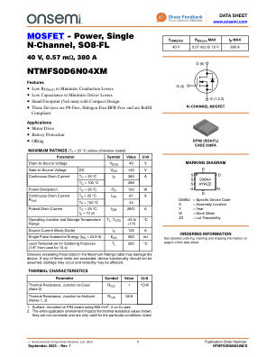 NTMFS0D6N04XM datasheet cover page