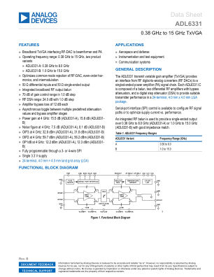 ADL6331 datasheet cover page