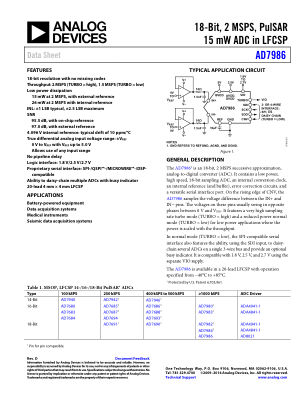 AD7986 数据手册首页