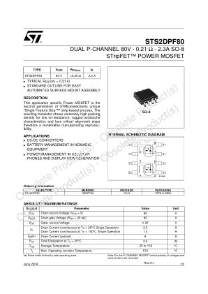 STS2DPF80 datasheet cover page