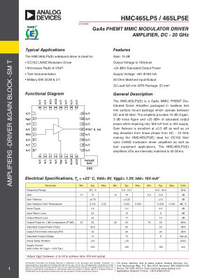HMC465 datasheet cover page