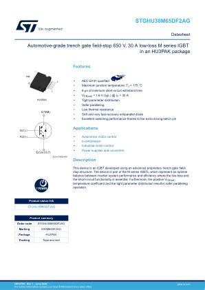 STGHU30M65DF2AG datasheet cover page
