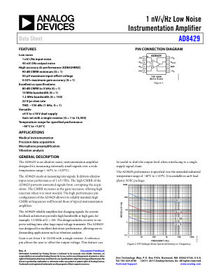 AD8429 datasheet cover page