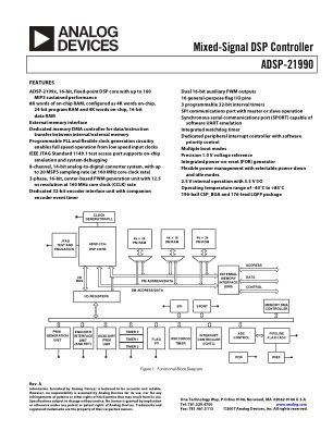 ADSP-21990 datasheet cover page