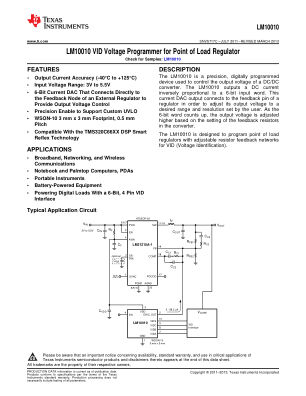 LM10010 数据手册首页