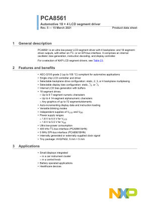 PCA8561 datasheet cover page