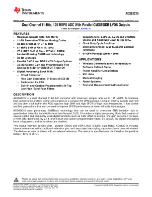 ADS62C15 datasheet cover page