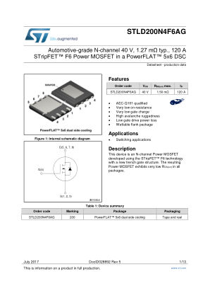 STLD200N4F6AG 数据手册首页