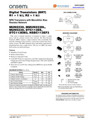 DTC113E datasheet cover page