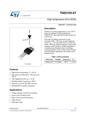 TN2015H-6T 数据手册首页