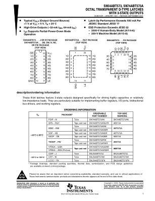 SN74ABT573A 数据手册首页