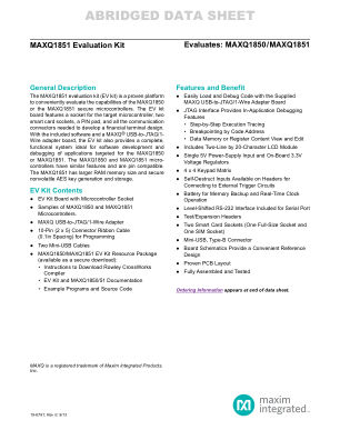 MAXQ1851-KIT datasheet cover page