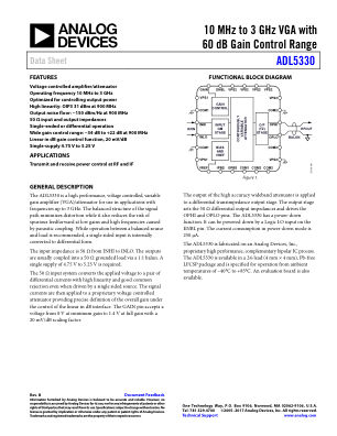 ADL5330 datasheet cover page