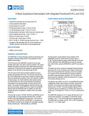 ADMV4540 datasheet cover page