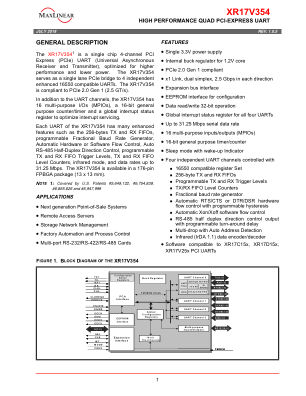XR17V354 数据手册首页