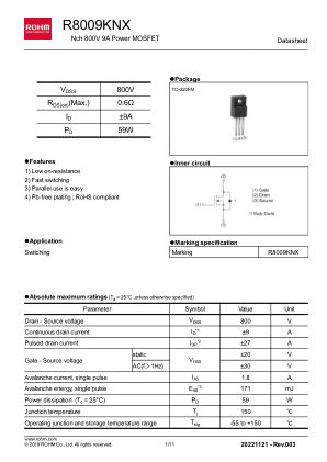 R8009KNX 数据手册首页