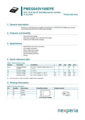 PMEG045V100EPEZ datasheet cover page