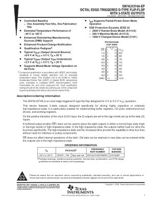 SN74LV374A-EP datasheet cover page