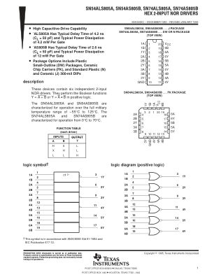 SN54AS805B 数据手册首页