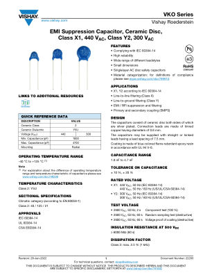 VKO datasheet cover page