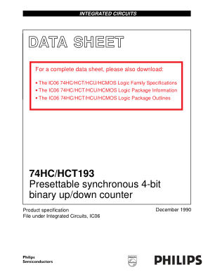 74HCT193D datasheet cover page