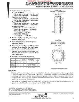 TIBPAL16R8-7M datasheet cover page