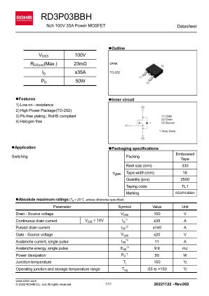 RD3P03BBH datasheet cover page