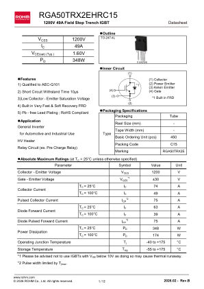 RGA50TRX2EHR datasheet cover page