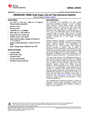 LMH6683 datasheet cover page