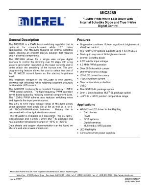 MIC3289-16YML-TR datasheet cover page