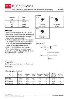 DTA015EUB datasheet cover page