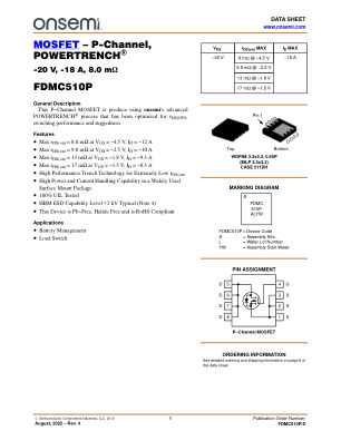 FDMC510P 数据手册首页